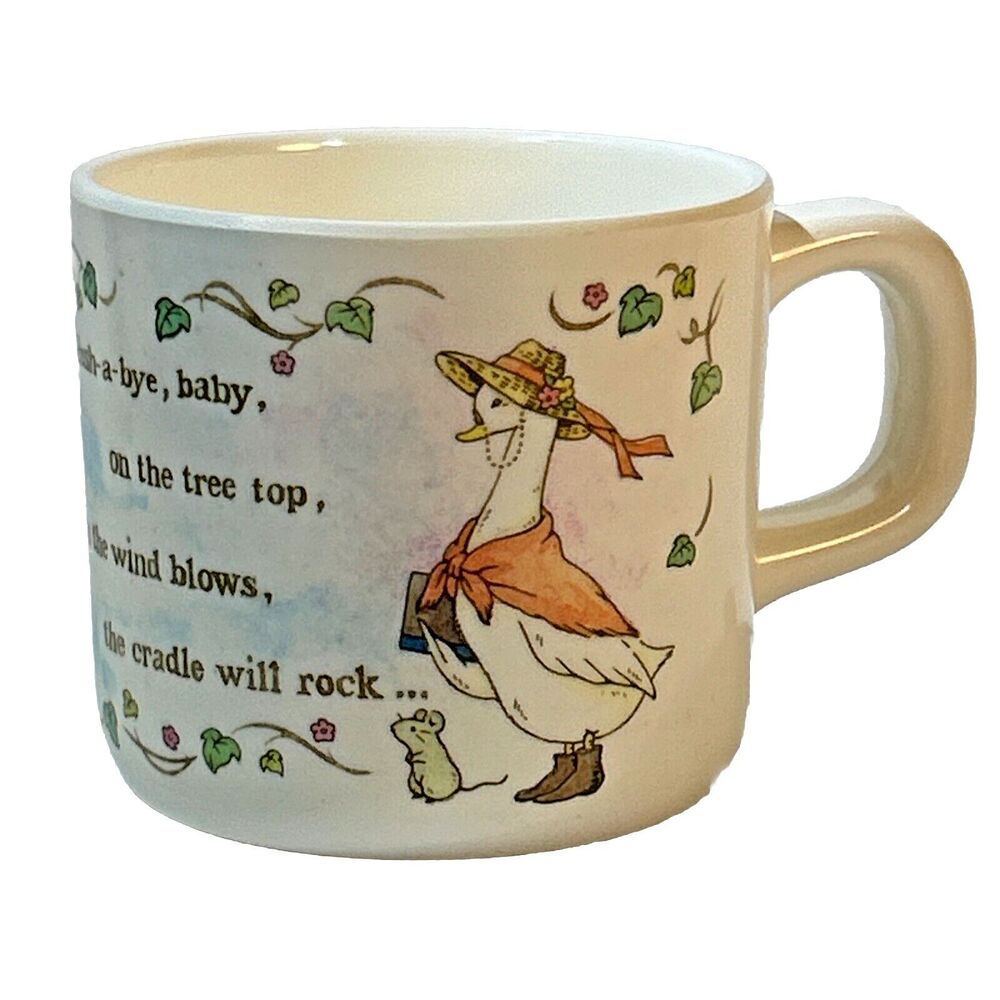 Vtg Peco PECOWARE Melamine Hush-A-Bye Baby Children's Cup Lullaby Mother Goose